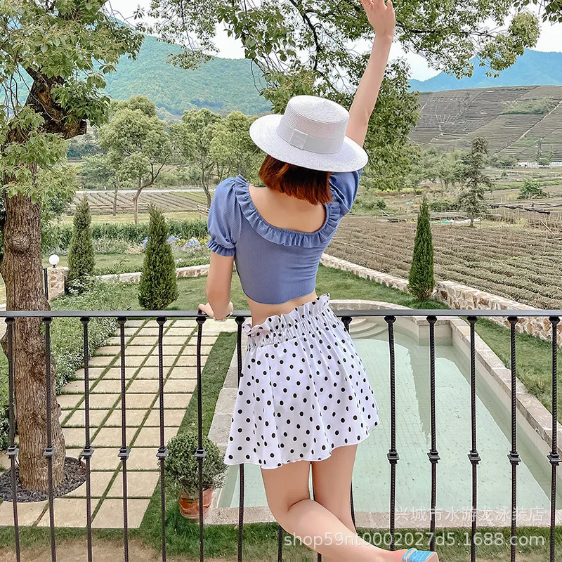 Купальник из двух частей купальный костюм пляжная одежда женский стиль танкини