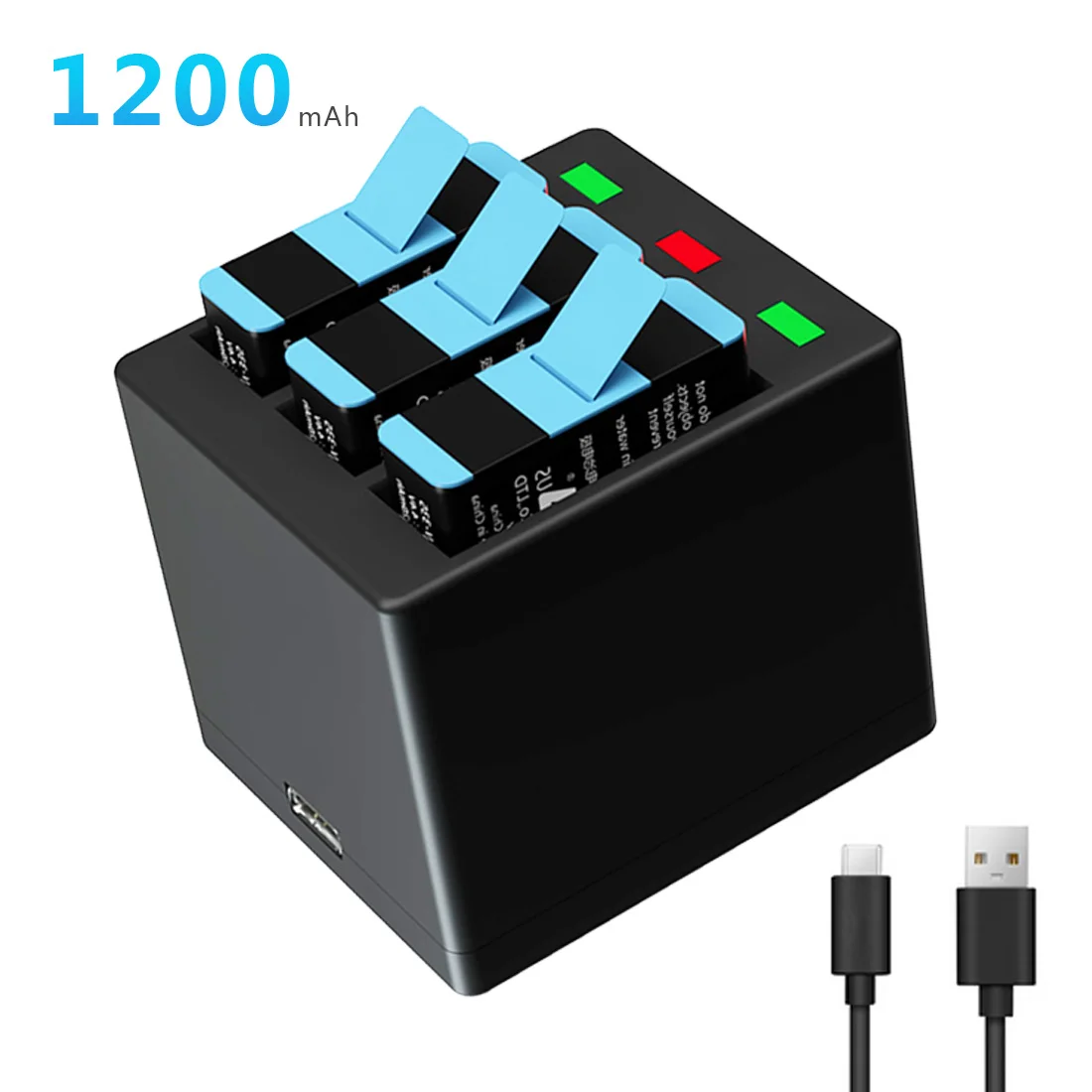 

3-in-1 Battery Charger Rechargeable battery For GoPro Hero 5 / Hero 6 / Hero 7 / Hero 8 Black Universal Battery