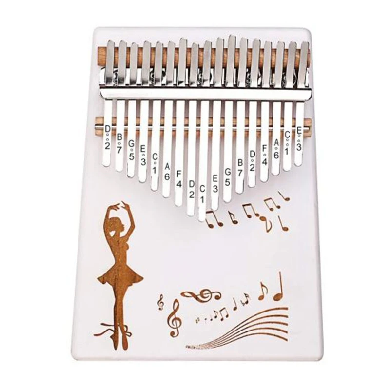 

Kalimba 17 Keys Thumb Pianos Portable Musical Instrument Gifts for Kids Adult Beginners (White)