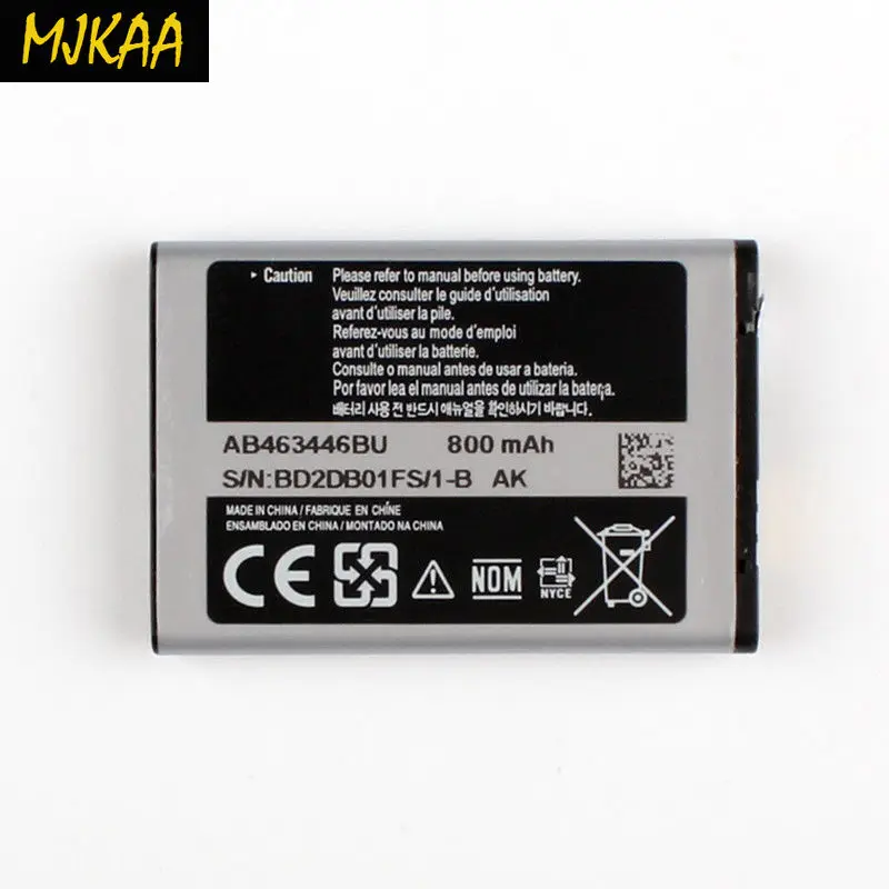 2 шт. 800 мАч AB463446BU батарея для мобильного телефона Samsung SCH-B309 F309 S139 C408 X208 B189 |