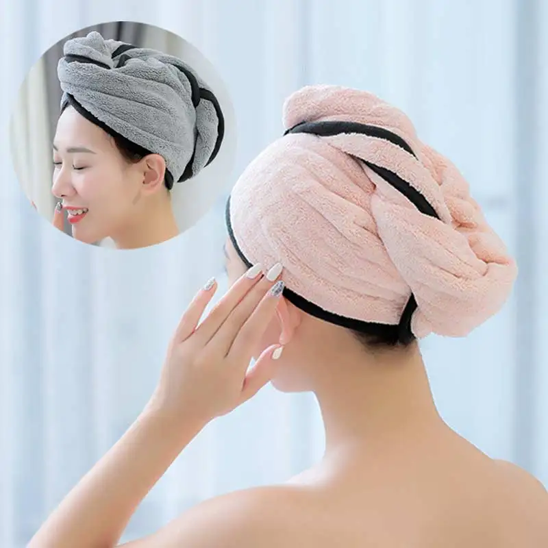 

Полотенце из микрофибры для ванной, быстросохнущая сушилка, полотенце, банная накидка, шапка, тюрбан, быстросохнущее полотенце для волос дл...