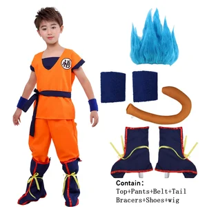 new christmas holiday adult kids boy z son goku with shose belt cosplay costume suits halloween dress party free global shipping