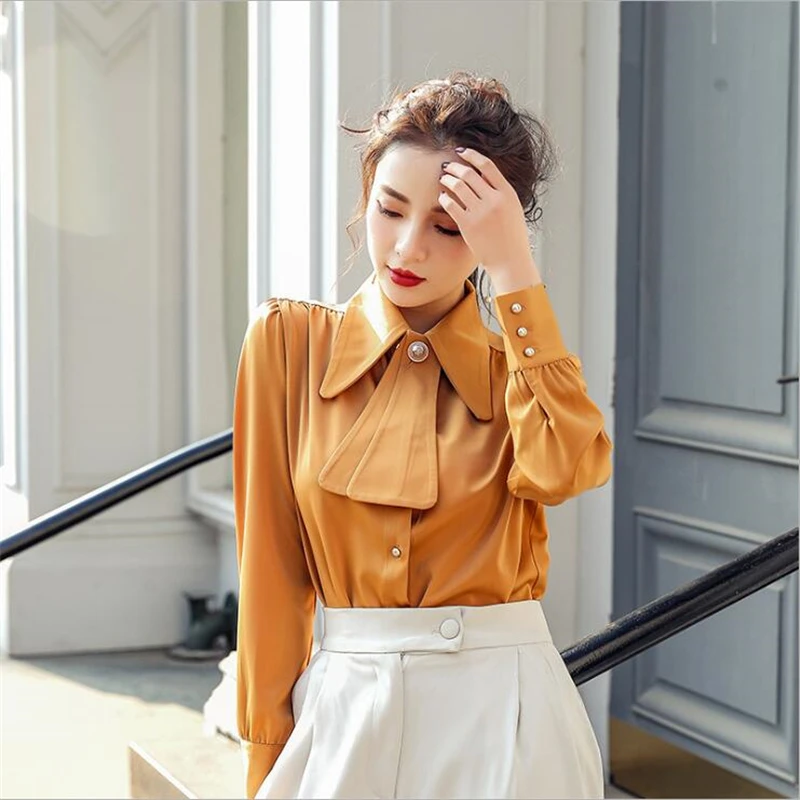 Весна и осень 2020 новая Корейская версия Французская женская рубашка