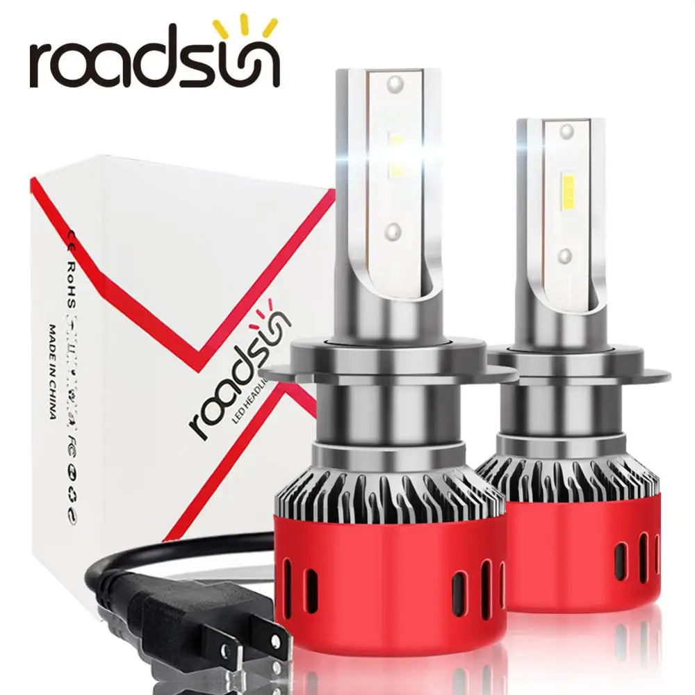 Roadsun Автомобильные фары лампы мини светодиодный H7 H4 H11 HB4 H1 HB3 автомобильные для