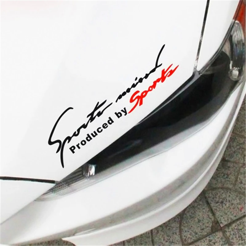 

Popular 1PC Black Red Racing Car Auto Reflective TRD Car Vinyl Graphic Decal Stickers