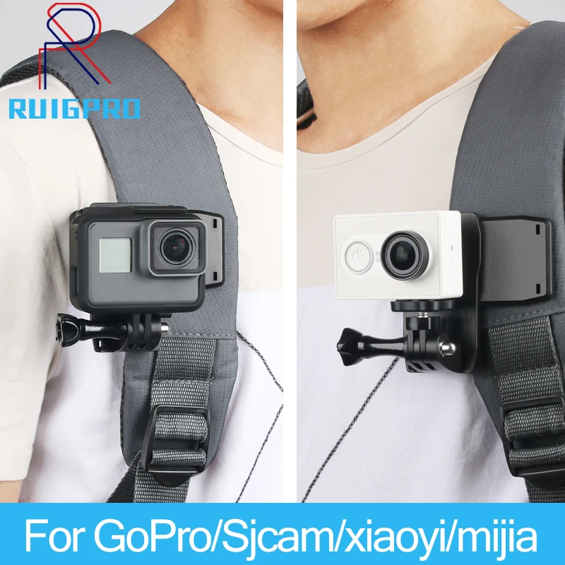 Вращающийся рюкзак зажим Крепление для GoPro Hero 9/8/7/6/5/4/3 + 3 Xiaomi Yi 4K Lite SJCAM SJ4000 H9/H9R