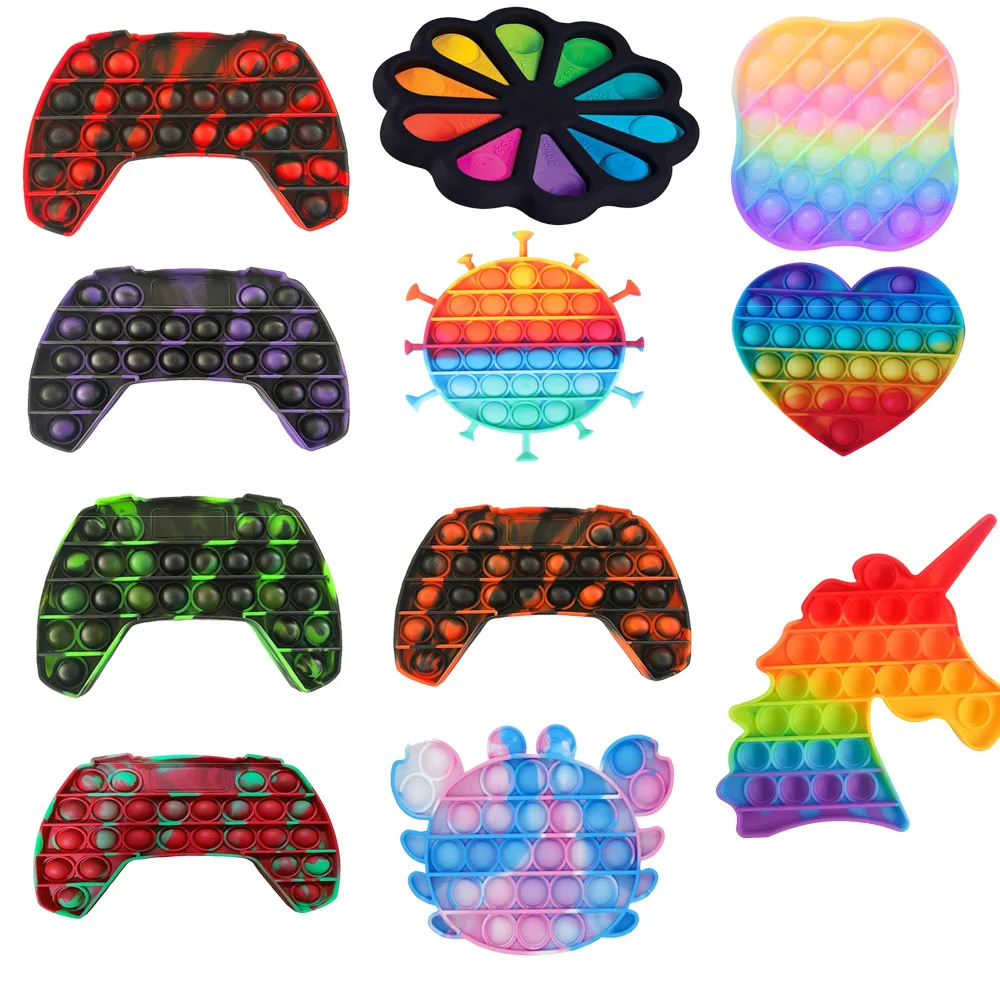 

Funny Lot SizeToy Fidget Toys Push Bubble School Bag Board Pendant Hot Sale Adult Pop Decompression Toy Children Anti-Stress