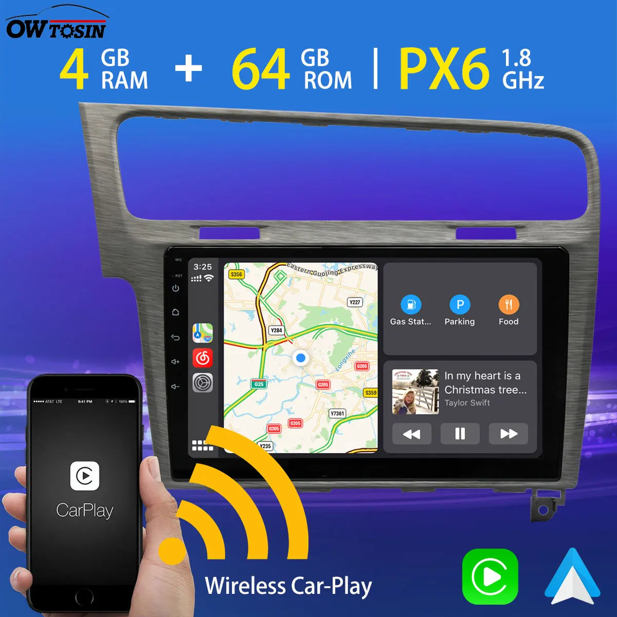 Автомобильный мультимедийный плеер PX6 Android 10 0 4 Гб + 64 ГБ радио GPS для VW Volkswagen Golf 7