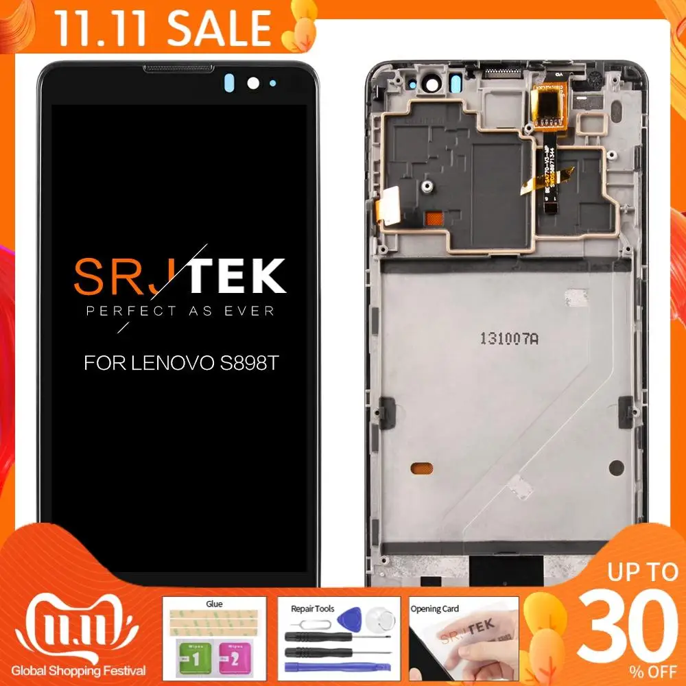 Для Lenovo S898T ЖК дисплей 5 3 дюймов 1280x720 для S898 сенсорный экран дигитайзер в