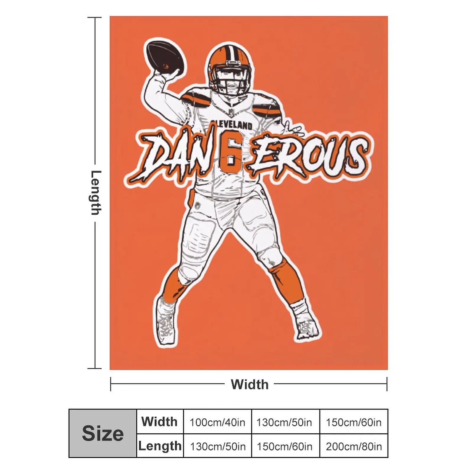 

Blanket DANGEROUS 6 Baker Mayfield Ultra Soft Micro Fleece Cozy Lightweight Microfiber Flannel All Season Living Room Bedroom Ve