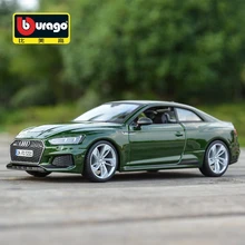 Bburago 1:24 Audi RS5 Coupe Green Sports Car Static Die Cast Vehicles Collectible Model Car Toys