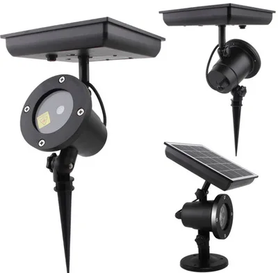 Вращающийся на солнечной батарее проектор со снежинками светодиодный лазерный