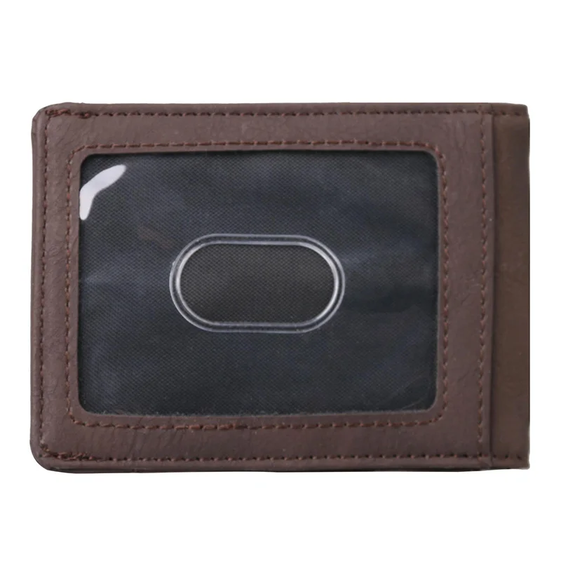 KUDIAN BEAR Men Money Clip Wallet Metal Clamps Rifid Card Case PU Leather Solid Men's Wallets Luxury Brand Carteira BIH203 PM49 | Багаж и