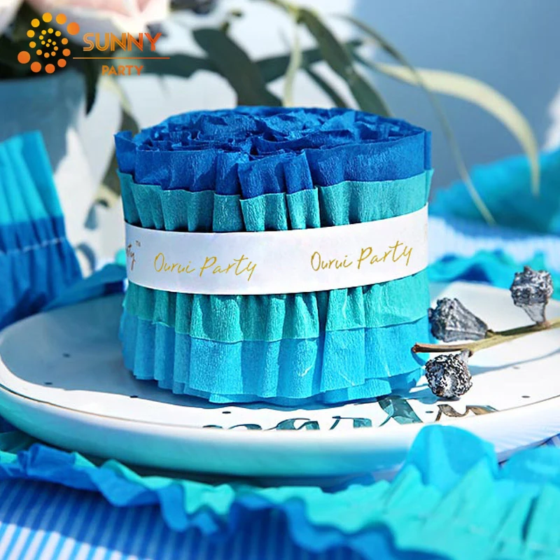 Трехцветная плиссированная Бумажная гирлянда 7 см * 3 м ручные ленты для свадебной