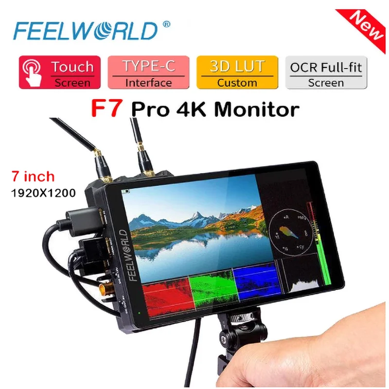 

New FEELWORLD F7 Pro 7 Inch 4K Monitor on Camera DSLR Field Monitor 3D LUT Touch Screen IPS HDR 50/60Hz 1920x1200 Video Cameras