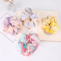 1pcs print elastic scrunchies new hot ponytail holder hairband hair rope tie fashion stipe for women girls fashion candy color
