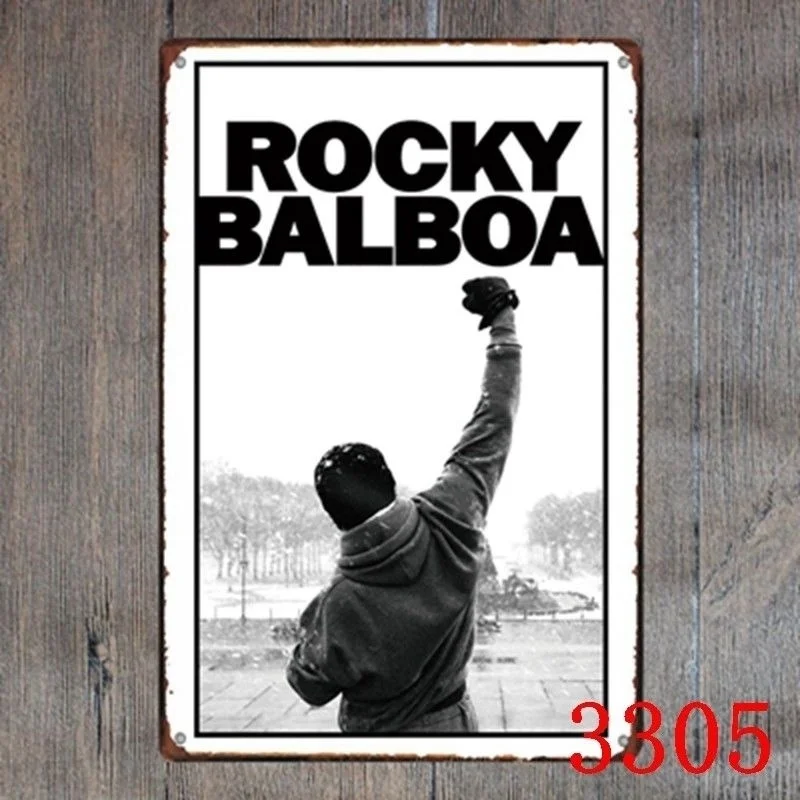 Металлическая жестяная вывеска Рокки Бальбоа Декор Бар паба домашний винтажный