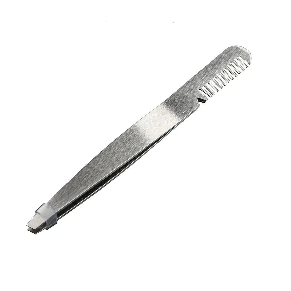 Нержавеющая сталь пинцет Для бровей зажим ресниц с гребнем удаления волос