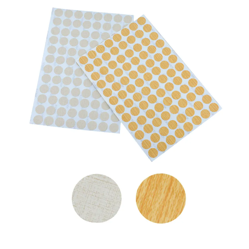 

96PCS/Sheet PVC 15mm Self Adhesive Decorative Films Furniture Screw Cover Caps Stickers Wood Craft Desk Cabinet Ornament