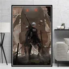 Картина на холсте NieR Automata с изображением девушки из игры Борьба, японское аниме, комикс, картина маслом, плакат, принты, настенные картины, украшение для гостиной и дома