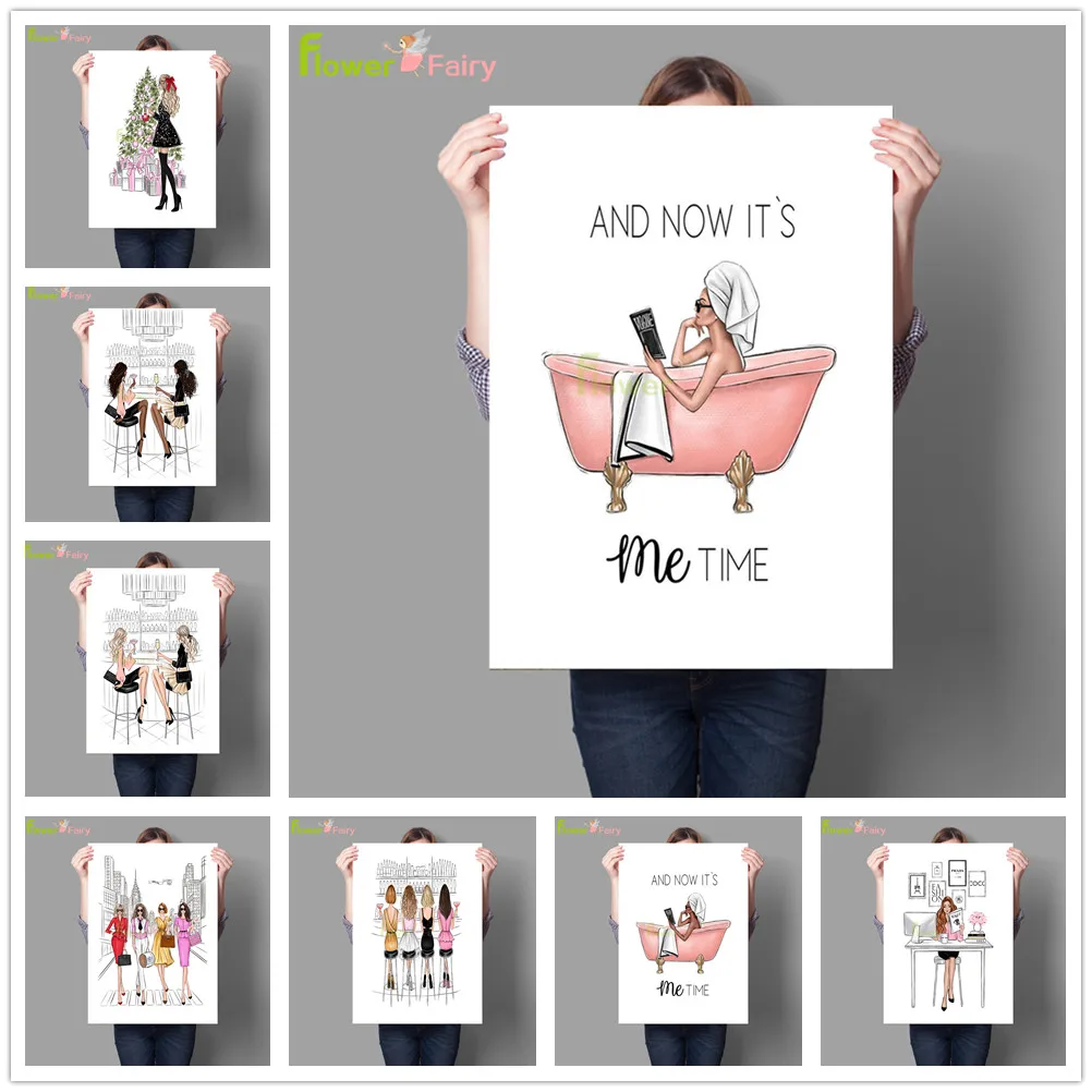 Модная Изысканная Женская Картина на холсте Lady Girl Power Постер в скандинавском
