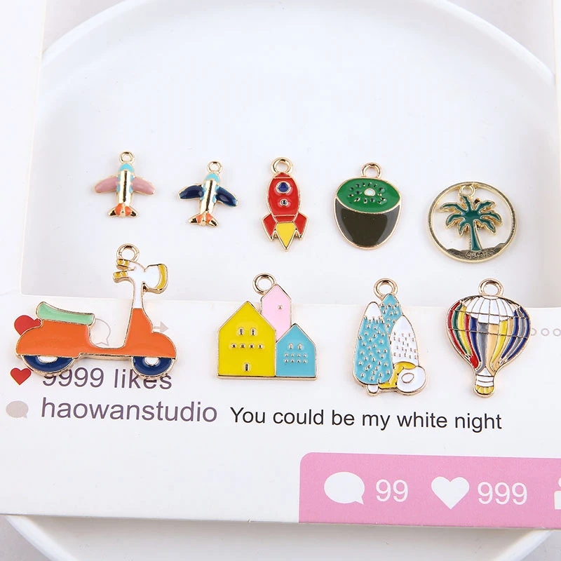 10 шт. 2020 корейская мода сплав капает веселый дом воздушный шар самолет любовь