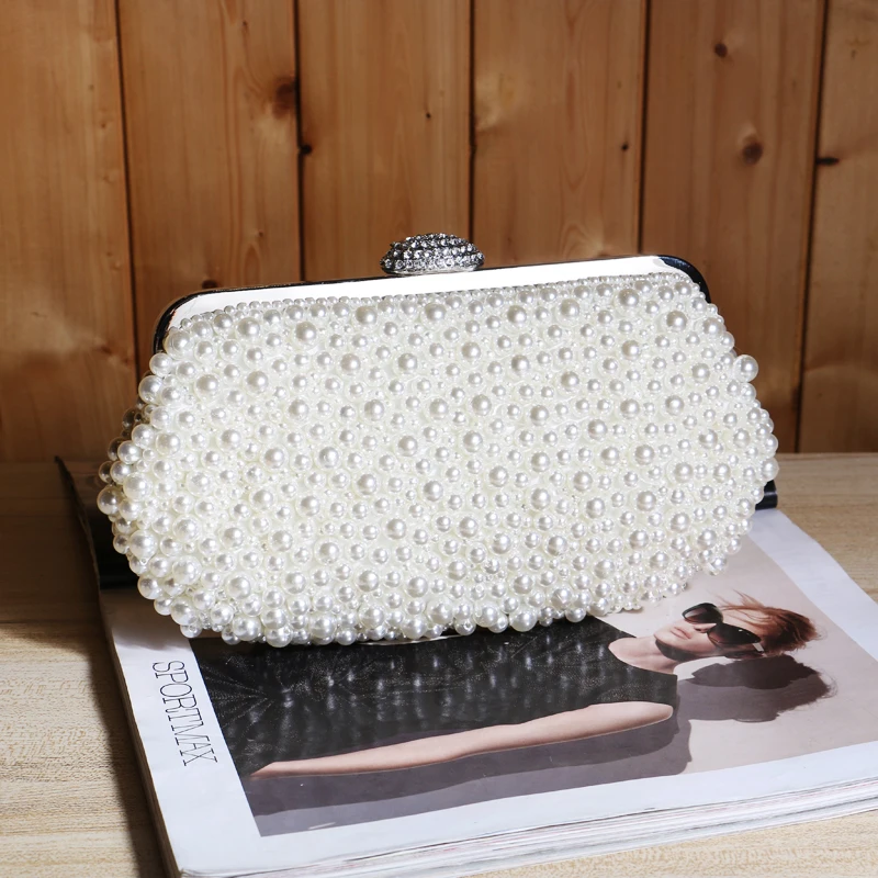 Женская вечерняя сумка-клатч GLOIG украшенная бусинами Роскошный Металлический