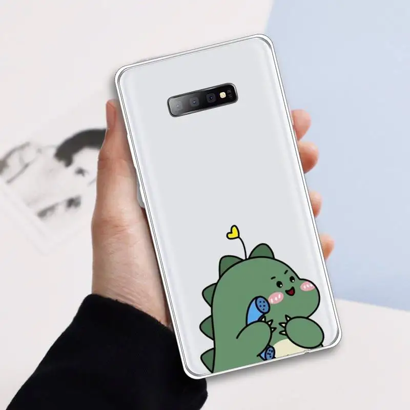 

Cute little dinosaur Phone Case Transparent For Samsung Galaxy A71 A21s S8 S9 S10 plus note 20 ultra