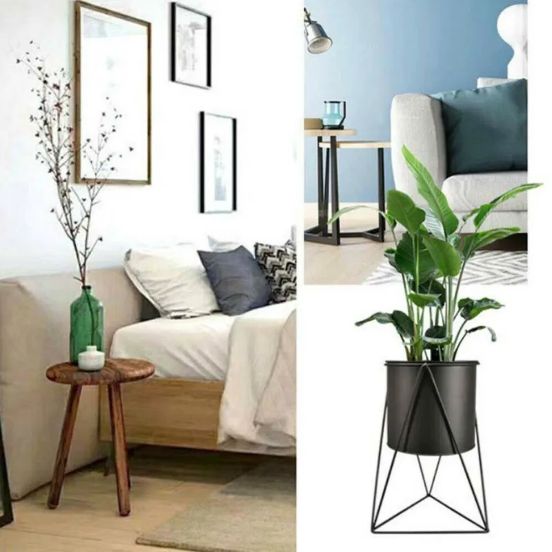 

Nordic Style Creative Bonsai Flowerpot Iron Art Plant Vase Stand Planter Holder Garden Balcony Decor Flower Vase Shelf Rack