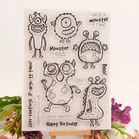 monster clear rubber stamps seal for diy scrapbooking card transparent stamps making photo album crafts decoration new stamps