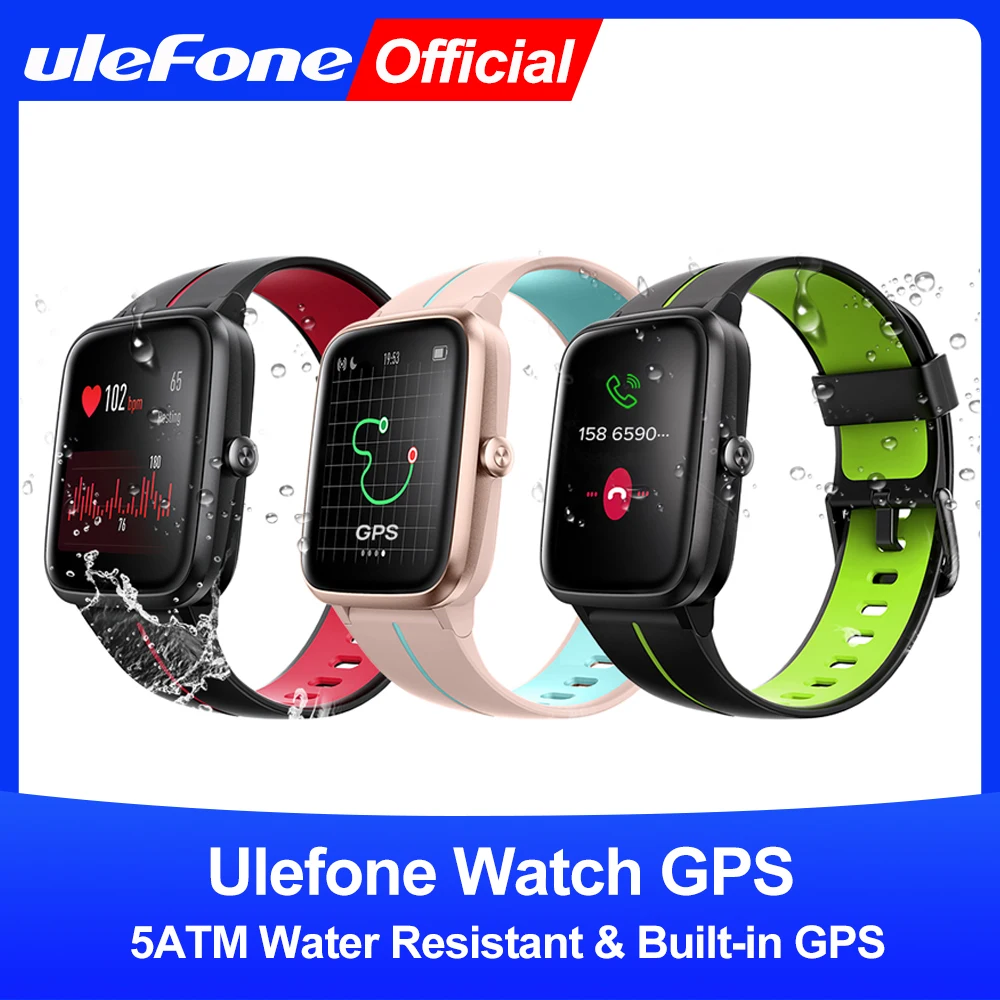 

Ulefone Watch GPS Smartwatch Built-in GPS 5ATM Waterproof Band Heart Rate Sleep Monitoring For Android IOS