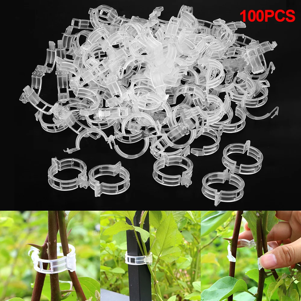 

HILIFE 100pcs Reusable Plastic Plant Support Clips Clamps Garden Greenhouse Vegetables Tomatoes Clips For Plants Hanging Vine