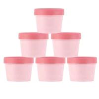 6pcs 50ml cosmetic pot jars wide mouth plastic facial mask container with inner liners cream packaging ice cream cup