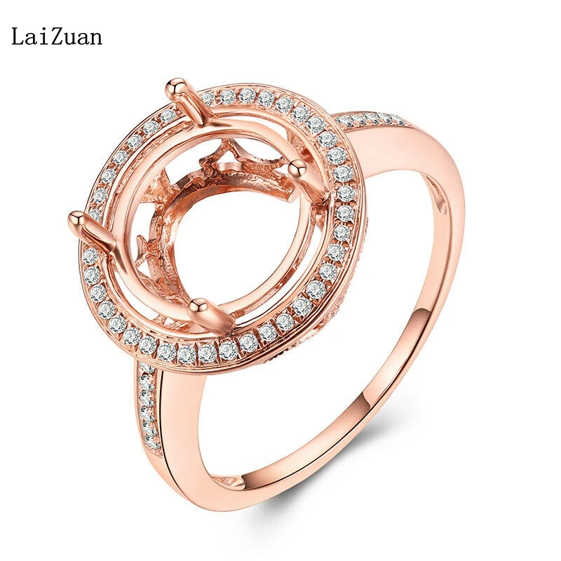 

Женские Ювелирные изделия, 10 мм, Круглые бриллианты 0.2ct, Винтажное кольцо, твердое 10K розовое золото