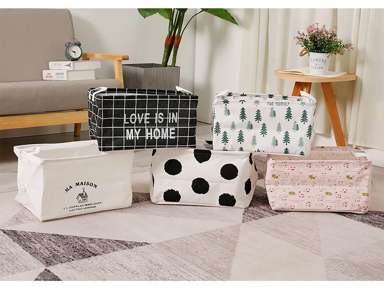 Складная корзина для хранения шкаф коробка игрушек тканевый контейнер
