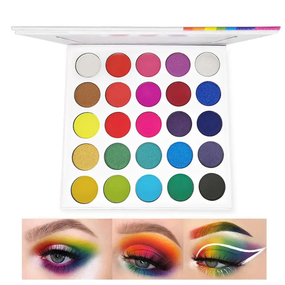 

25 Colors Neon matte Eyeshadow Power Palette Rainbow Glitter Highlighter Pressed Shimmer Make up Pigment Eye Shadow Pallete