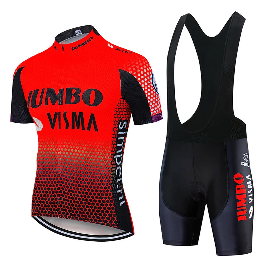 

2021 JUMBO VISMA Cycling Jersey Short Sleeve Bicycling Jersey 19D Shorts MTB Bicycle Clothing Ropa Ciclismo Maillot Bike Wear