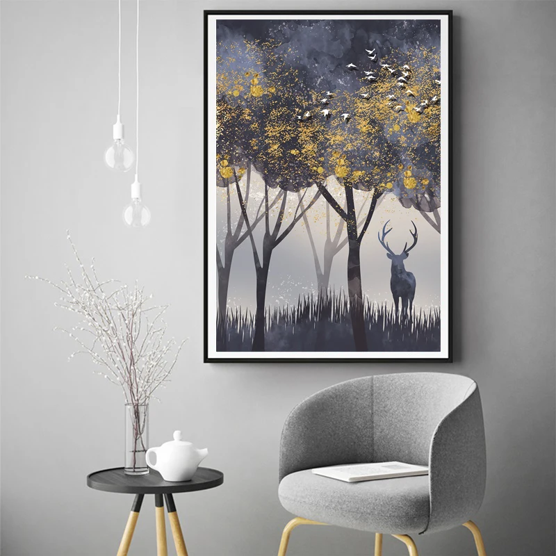 Nordic Style Poster Forest Crystal Porcelain Landscape Picture Canvas Painting For Home Wall Art Hotel Modern Decoration | Дом и сад