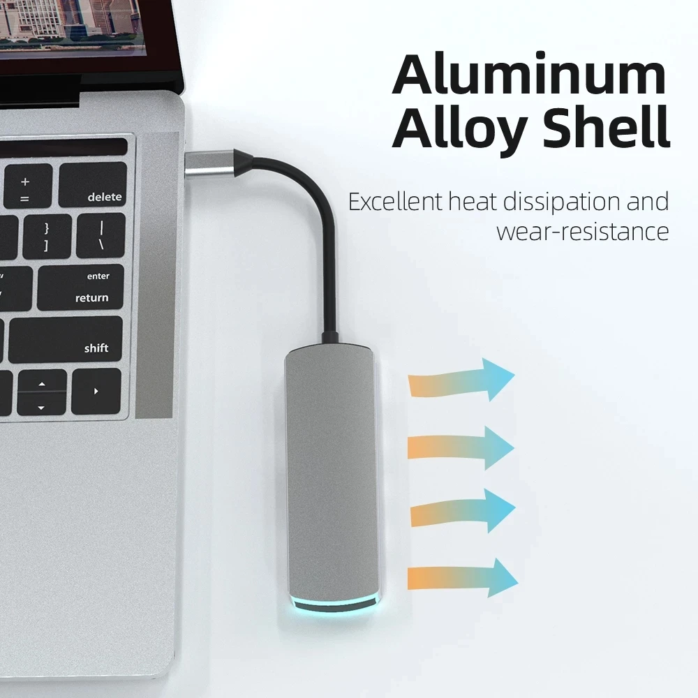 

USB-C To HDMI 8in1 Cable Converter for Samsung Huawei iPad Mac Switch Usb 3.0 Type C To HDMI 4K Adapter Cable