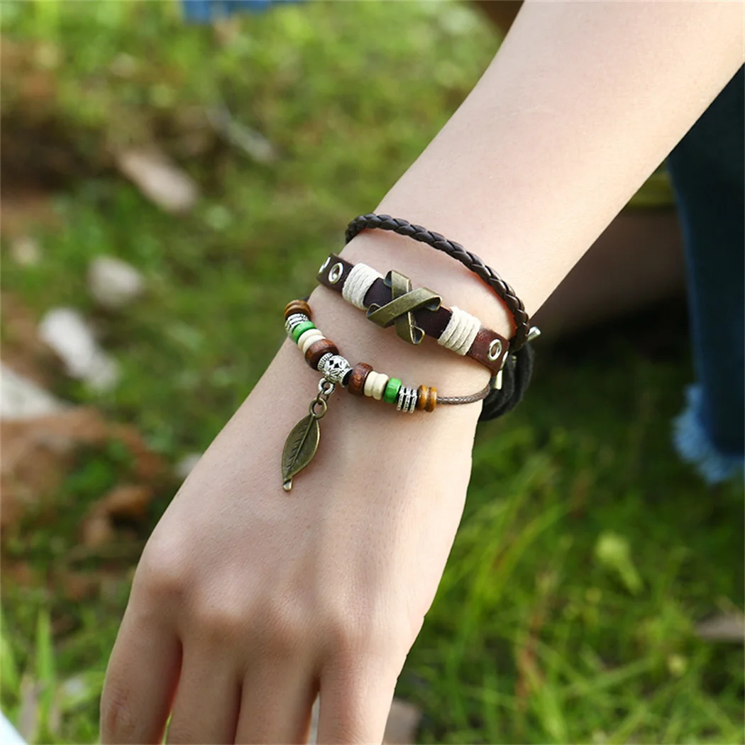 

Retro Punk Bracelet men Jewelery Hand Made DIY Bracelets bohemian Personalized Gift Retro Punk women Bracelet men Jewelery