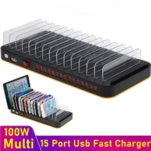 Tongdaytech 100W Multi USB Charger 15 Port Usb Fast Charger Quick Charge Carregador Charging Station For Iphone Samsung Huawei