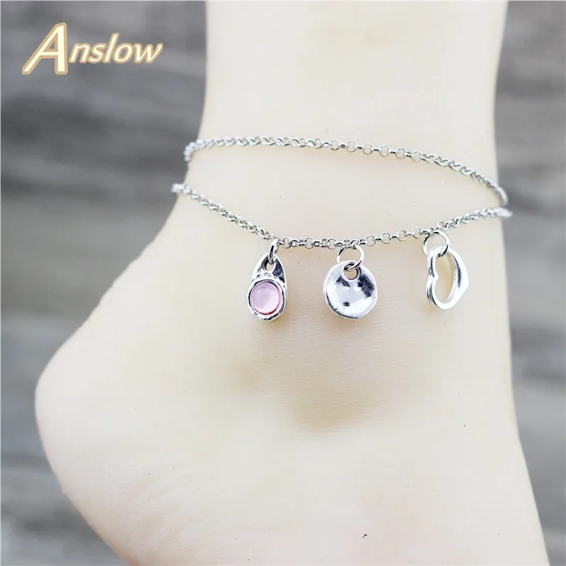 

Anslow New Simple Fashion Chain Jewelry Summer Holiday Beach Heart Water Drop Charms Women Anklets Foot Accessory LOW0002AA