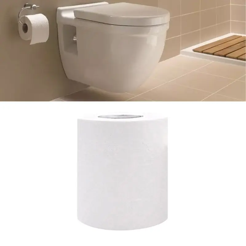 

1pc Soft Home Bath Toilet Roll Paper Wood Pulp 4 Layers Restaurant Tissue