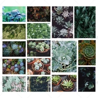 5d diy plant diamond painting full circle square rhinestone embroidery succulent green plants cross stitch home decoration wall