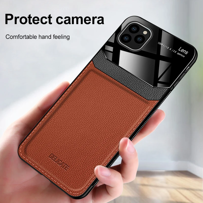 Для iPhone 11 pro я phone11 Pro Max бампер чехол с зеркальной поверхностью экрана протектор