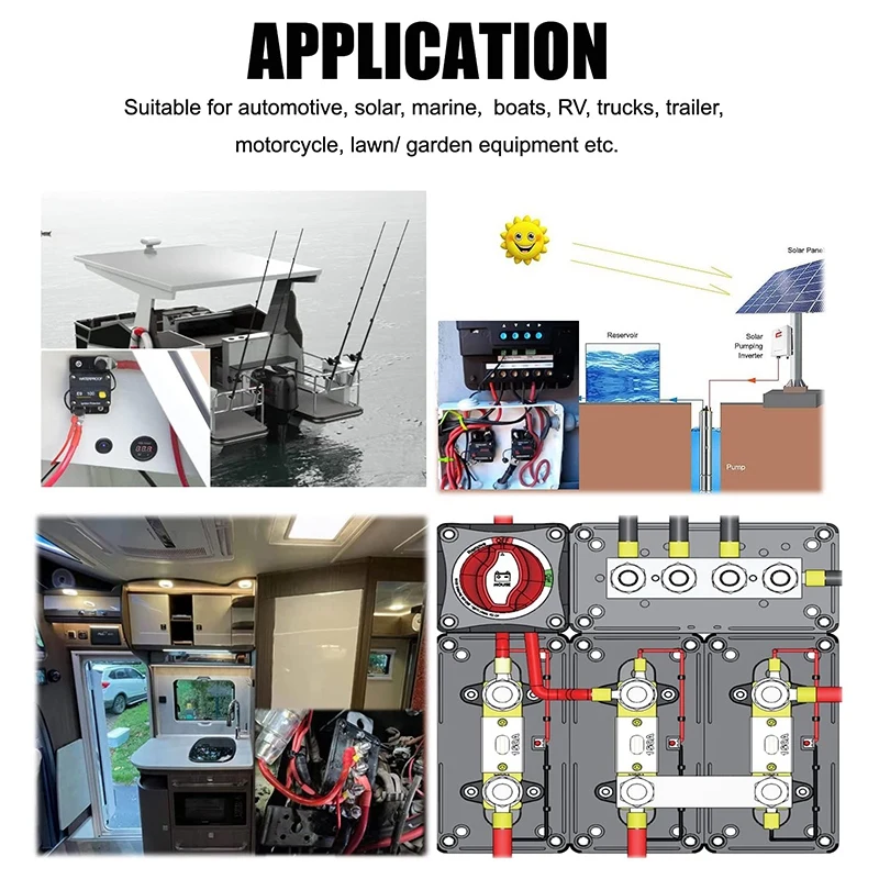 

300A Busbar Box Heavy-Duty Module Design 4X M8(5/16Inch) Post Power Distribution Block Bus Bar for Marine RV Trucks