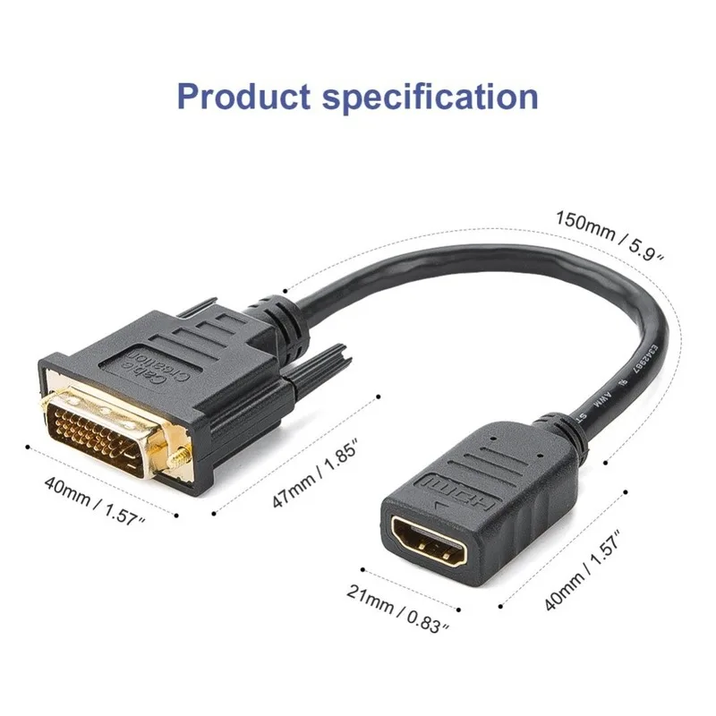 2 шт./упаковка двухсторонний адаптер HDMI-DVI(24 + 1) с поддержкой 0 5 P Full HD 3D Raspberry Pi Roku |
