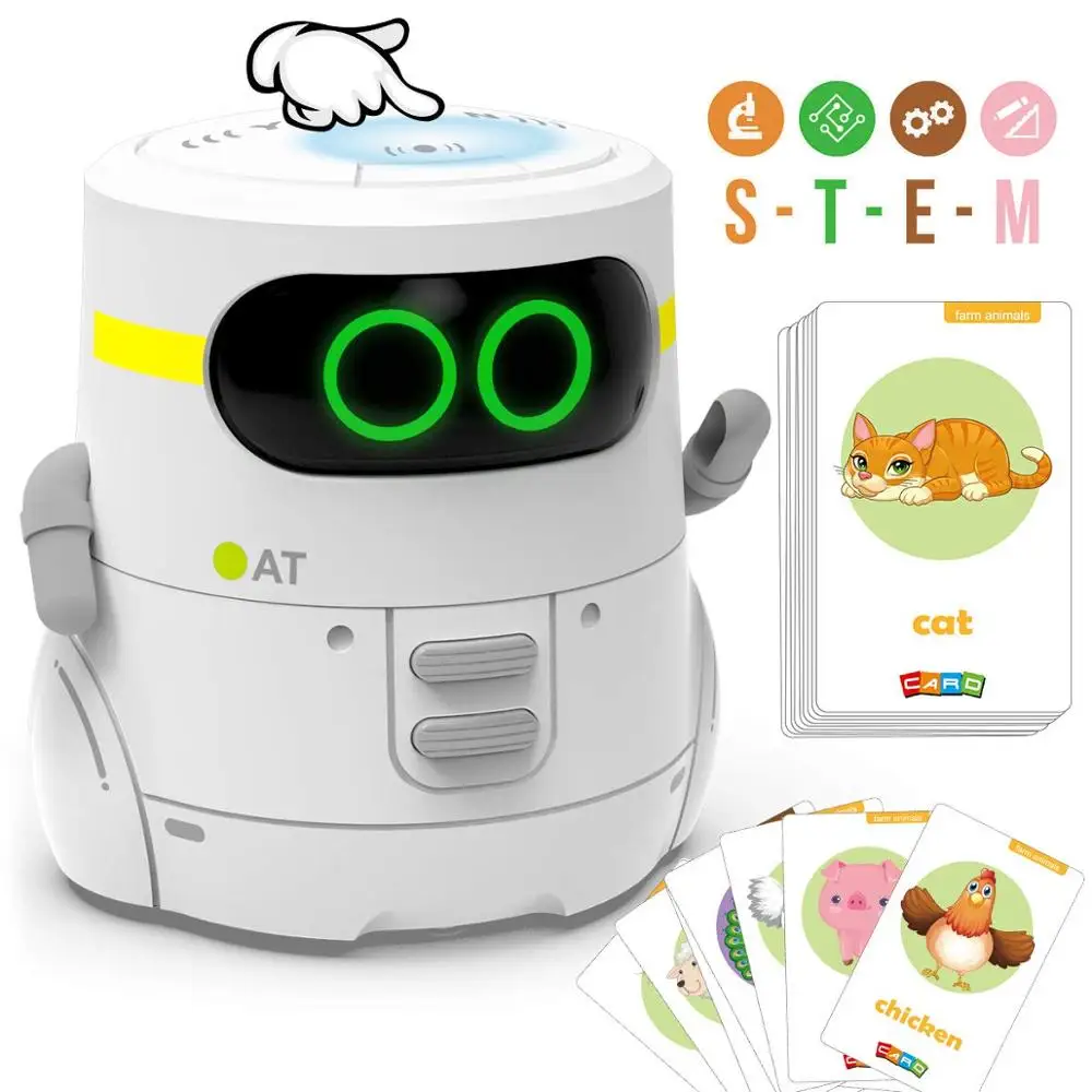 

Educational Robot Toy Dance Sing Card Game Touch Sensing Recorder Interactive Kids Learning Partner Smart Robot Gifts for Girl