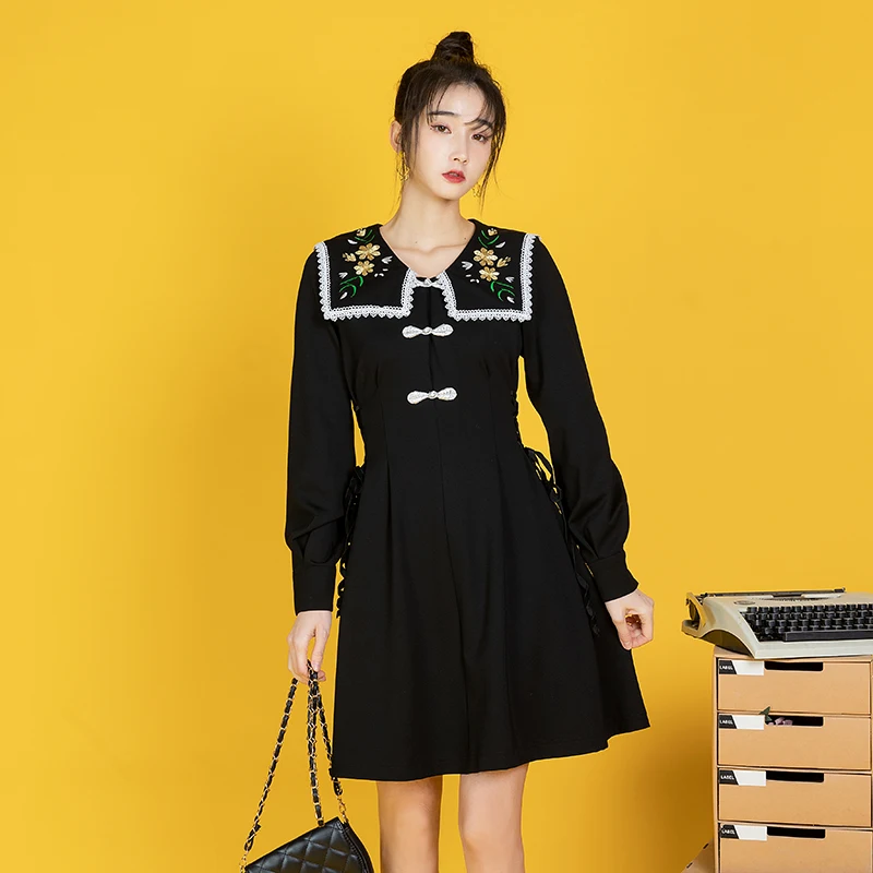 

Сделать qipao с юным девушкам приталенное Китайский ветер модифицированный французский винтажное платье