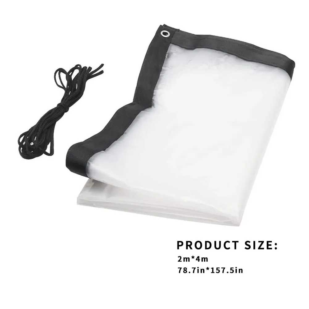 

Plant Insulation Cover Transparent Garden Tarp Plastic Plant Film With Eyelets Lanyard Anti Freezing Windproof For Greenhouse